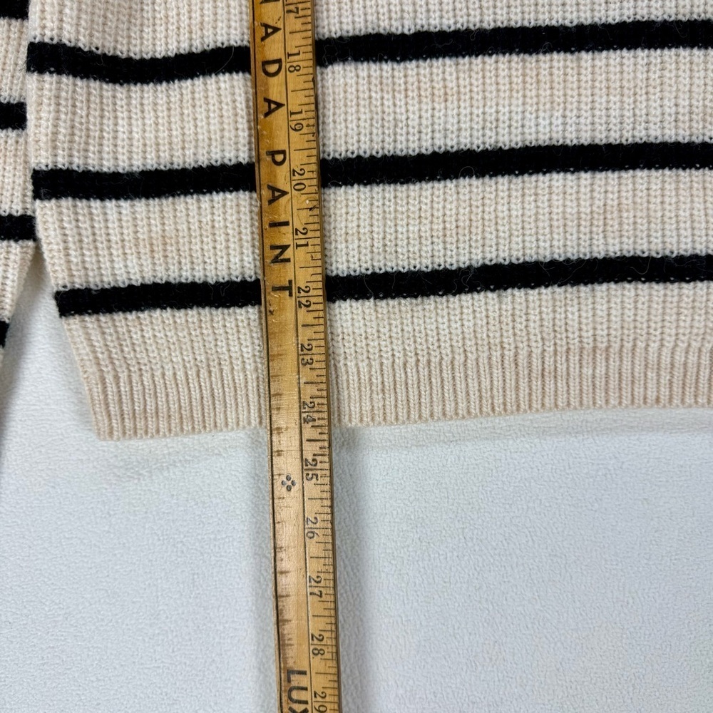 Cleo Oversized Quarter Zip Sweater with Black Stripes - Picture 4 of 8